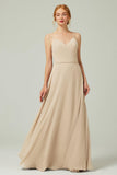 A-Line Floor Length Chiffon Bridesmaid Dress CB0312 - COCOMELODY