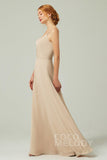 A-Line Floor Length Chiffon Bridesmaid Dress CB0312 - COCOMELODY