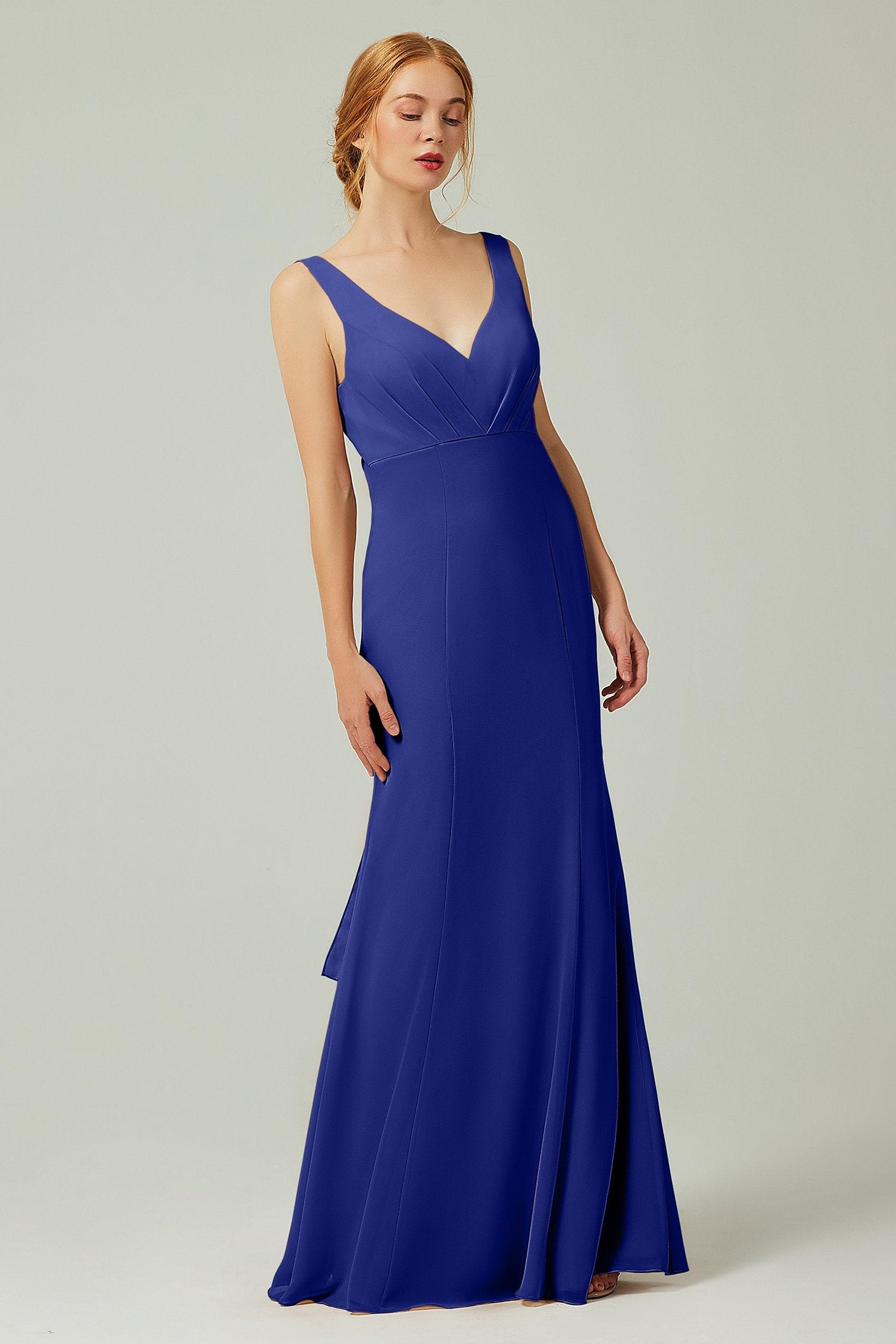 Sheath-Column Floor Length Chiffon Bridesmaid Dress CB0314 - COCOMELODY