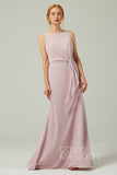A-Line Floor Length Chiffon Bridesmaid Dress CB0317 - COCOMELODY