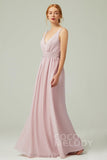 A-Line Floor Length Chiffon Bridesmaid Dress CB0318 - COCOMELODY