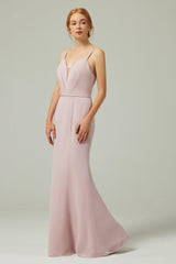Trumpet-Mermaid Floor Length Chiffon Bridesmaid Dress CB0319 - COCOMELODY