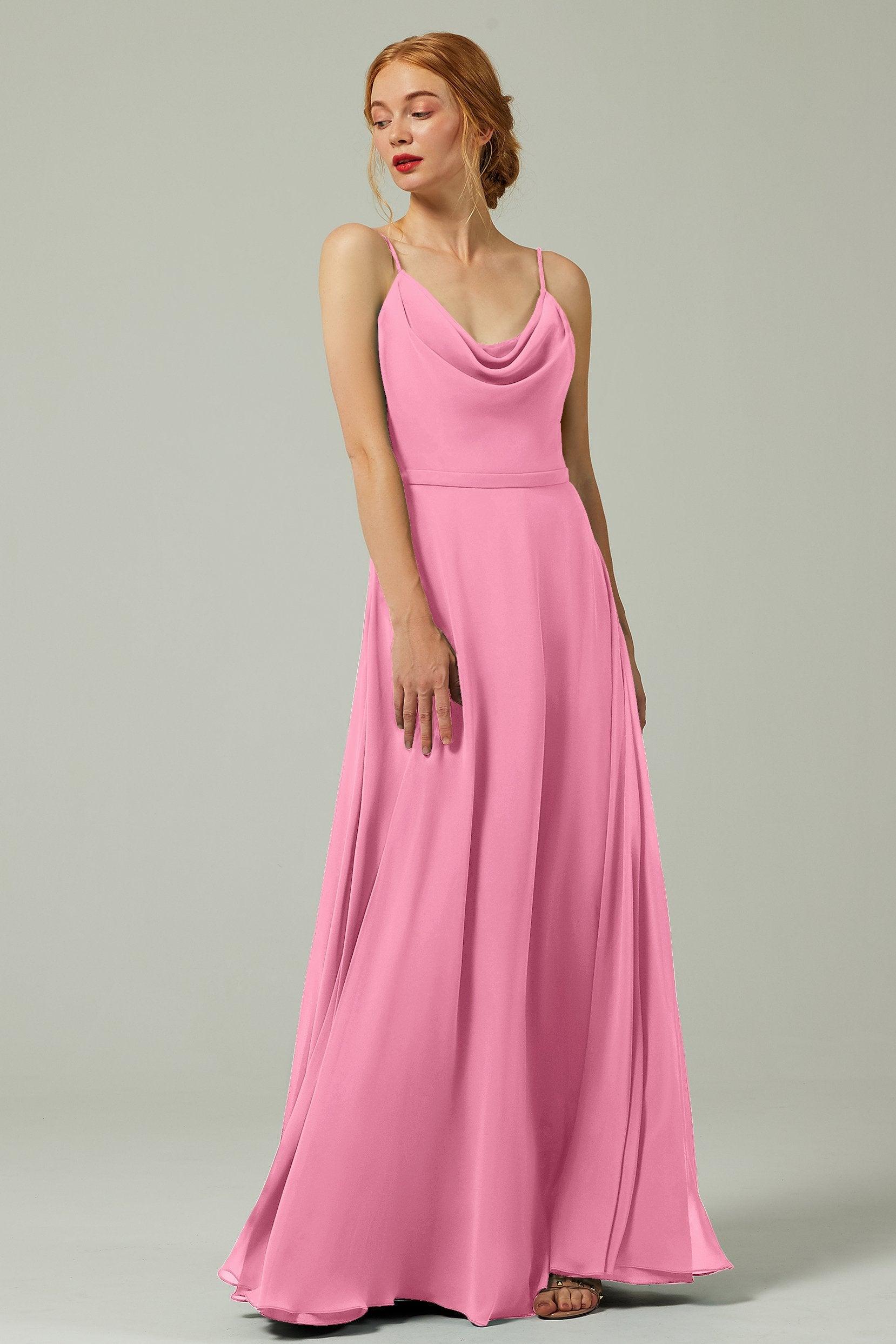 A-Line Floor Length Chiffon Bridesmaid Dress CB0322 - COCOMELODY