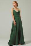 A-Line Floor Length Chiffon Bridesmaid Dress CB0322 - COCOMELODY