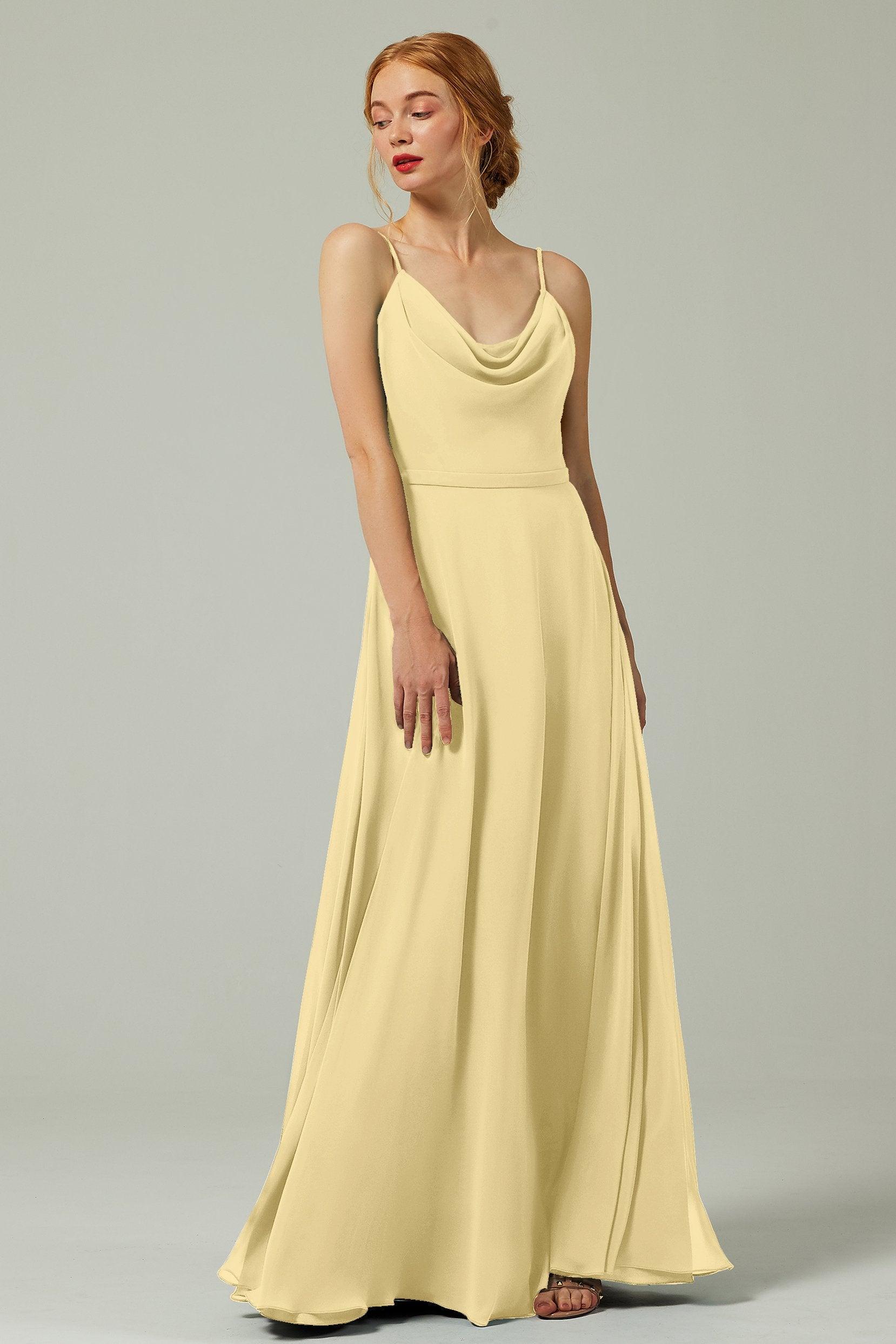 A-Line Floor Length Chiffon Bridesmaid Dress CB0322 - COCOMELODY