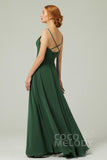 A-Line Floor Length Chiffon Bridesmaid Dress CB0322 - COCOMELODY