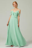 A-Line Floor Length Chiffon Bridesmaid Dress CB0326 - COCOMELODY