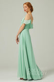 A-Line Floor Length Chiffon Bridesmaid Dress CB0326 - COCOMELODY