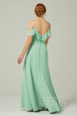 A-Line Floor Length Chiffon Bridesmaid Dress CB0326 - COCOMELODY