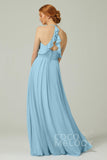 A-Line Floor Length Chiffon Bridesmaid Dress CB0328 - COCOMELODY