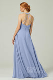 A-Line Floor Length Chiffon Bridesmaid Dress CB0329 - COCOMELODY