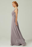 A-Line Floor Length Chiffon Bridesmaid Dress CB0332 - COCOMELODY