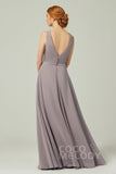 A-Line Floor Length Chiffon Bridesmaid Dress CB0332 - COCOMELODY