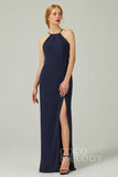 Sheath-Column Floor Length Chiffon Bridesmaid Dress Formal Dresses CB0337 - COCOMELODY