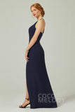 Sheath-Column Floor Length Chiffon Bridesmaid Dress Formal Dresses CB0337 - COCOMELODY