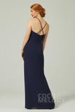 Sheath-Column Floor Length Chiffon Bridesmaid Dress Formal Dresses CB0337 - COCOMELODY
