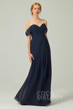 Sheath-Column Floor Length Chiffon Bridesmaid Dress Formal Dresses CB0338 - COCOMELODY
