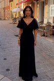 Sheath-Column Floor Length Chiffon Bridesmaid Dress Formal Dresses CB0341