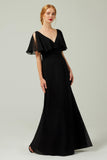 Sheath-Column Floor Length Chiffon Bridesmaid Dress Formal Dresses CB0341 - COCOMELODY
