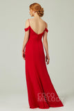 Sheath-Column Floor Length Chiffon Bridesmaid Dress Formal Dresses CB0343 - COCOMELODY