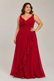 Sheath-Column Floor Length Chiffon Bridesmaid Dress Formal Dresses CB0344
