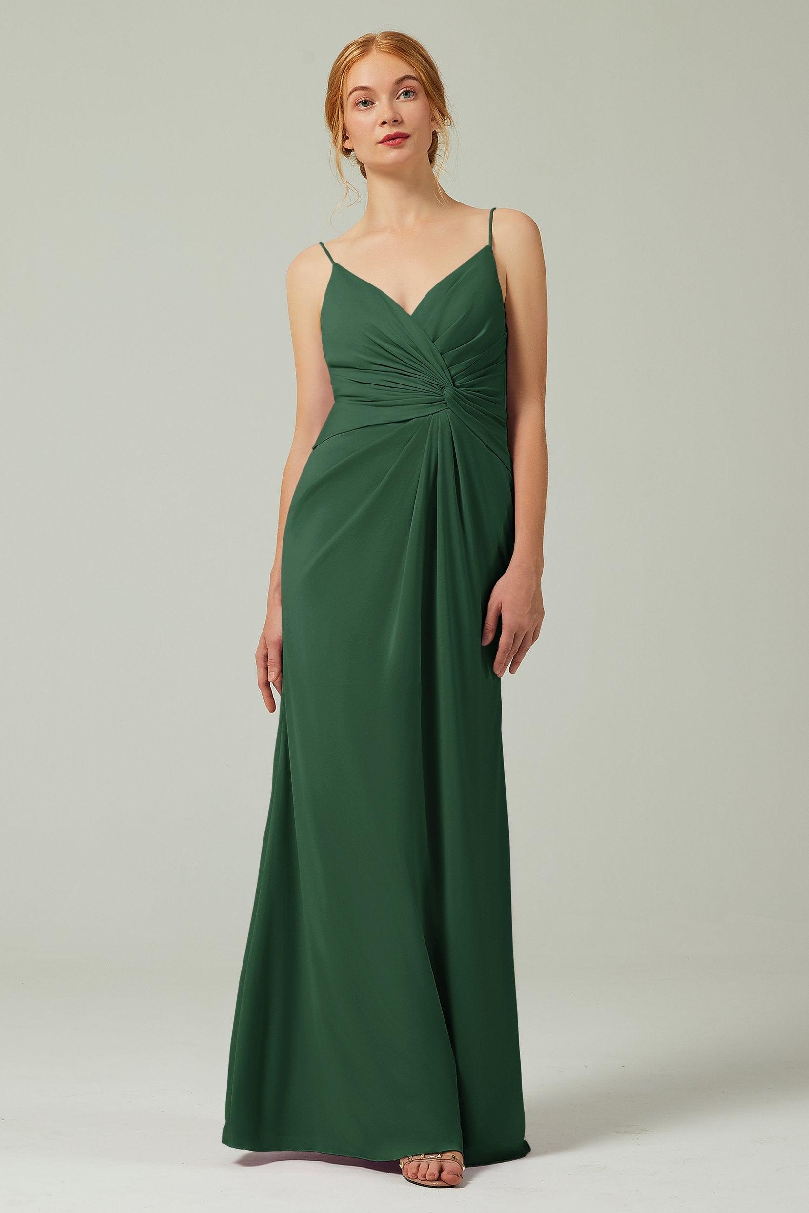 Sheath-Column Floor Length Chiffon Bridesmaid Dress CB0350 - COCOMELODY