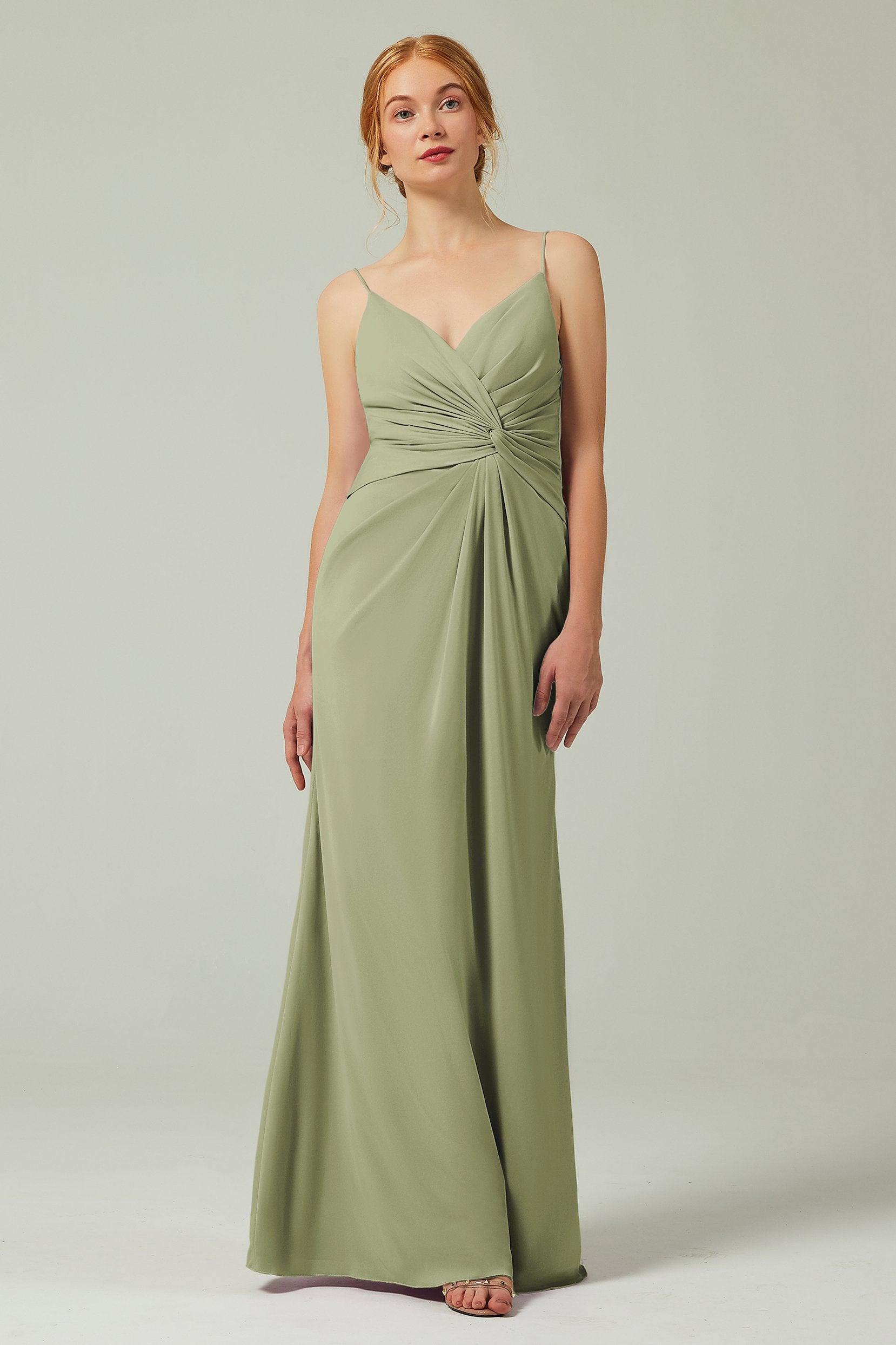Sheath-Column Floor Length Chiffon Bridesmaid Dress CB0350 - COCOMELODY