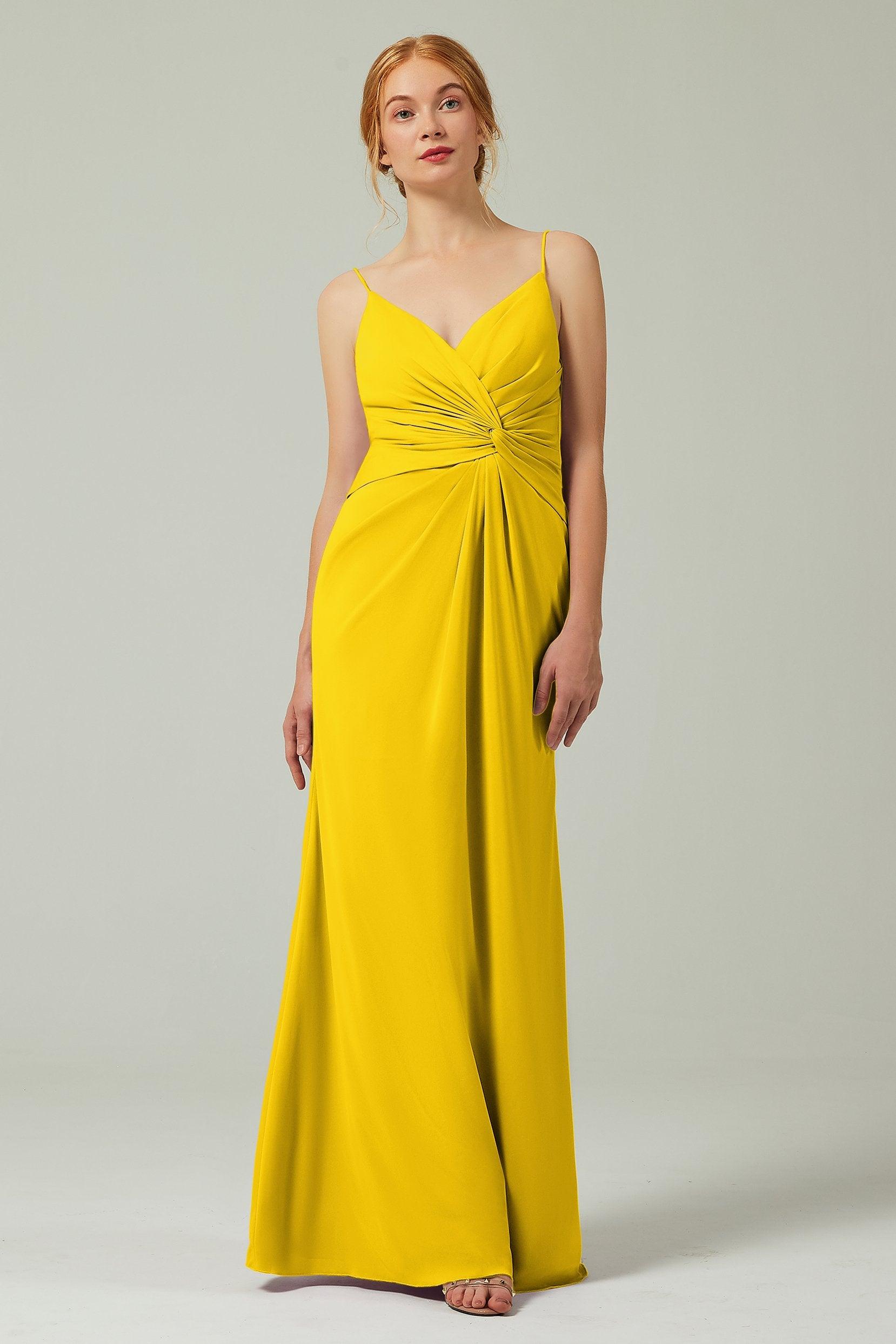 Sheath-Column Floor Length Chiffon Bridesmaid Dress CB0350 - COCOMELODY