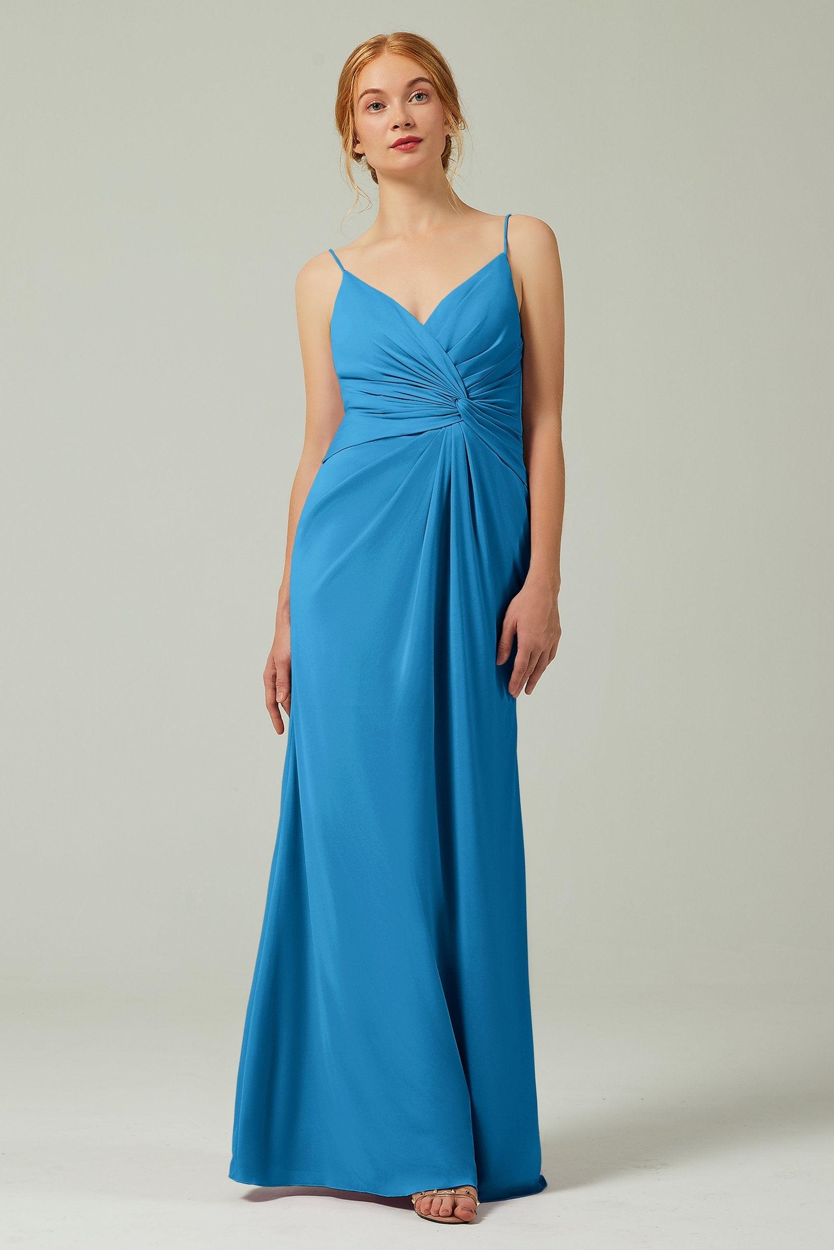 Sheath-Column Floor Length Chiffon Bridesmaid Dress CB0350 - COCOMELODY