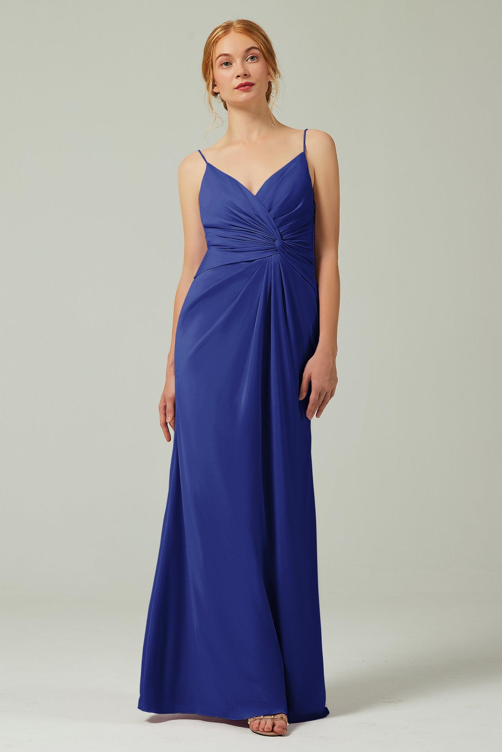 Sheath-Column Floor Length Chiffon Bridesmaid Dress CB0350 - COCOMELODY