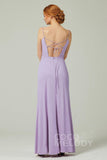 Sheath-Column Floor Length Chiffon Bridesmaid Dress CB0350 - COCOMELODY