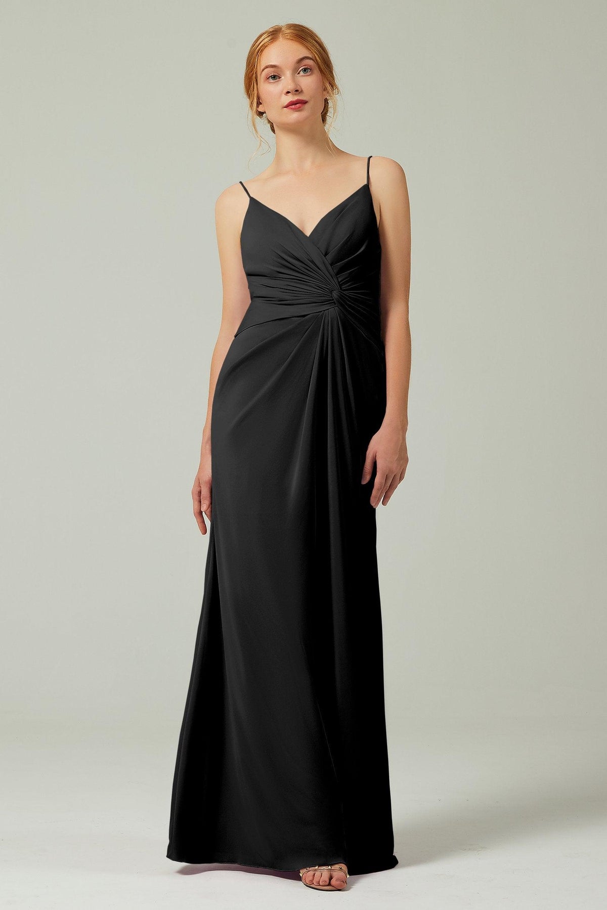 Sheath-Column Floor Length Chiffon Bridesmaid Dress CB0350 - COCOMELODY