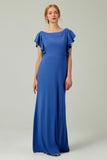 Sheath-Column Floor Length Chiffon Bridesmaid Dress Formal Dresses CB0357 - COCOMELODY