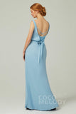 Sheath-Column Floor Length Chiffon Bridesmaid Dress Formal Dresses CB0358 - COCOMELODY
