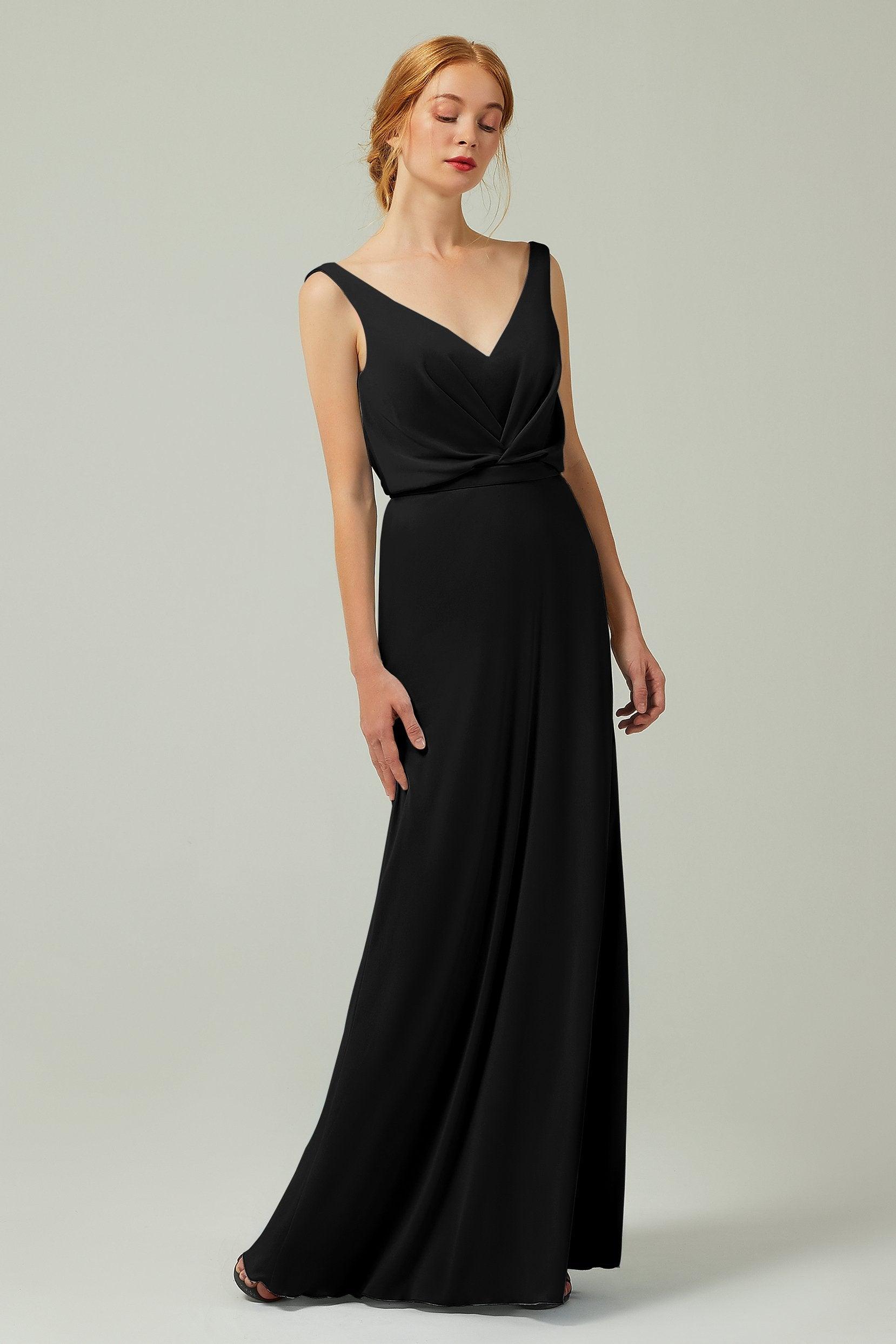 Sheath-Column Floor Length Chiffon Bridesmaid Dress Formal Dresses CB0358 - COCOMELODY