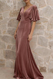 A-Line Floor Length Velvet Bridesmaid Dress Formal Dresses CB0367