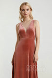 A-Line Floor Length Velvet Dresses CB0430CS - COCOMELODY