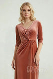 Sheath-Column Floor Length Velvet Dresses CB0443CS - COCOMELODY