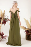 A-Line Floor Length Chiffon Bridesmaid Dress CB0476 - COCOMELODY