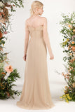 Trumpet Sweep-Brush Train Chiffon Bridesmaid Dress CB0480 - COCOMELODY