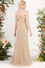 Trumpet Sweep-Brush Train Chiffon Bridesmaid Dress CB0480 - COCOMELODY