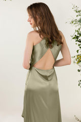 Sheath Sweep Luxe Satin Bridesmaid Dress Formal Dresses CB0499 - COCOMELODY