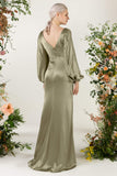 Trumpet Luxe Satin Bridesmaid Dress Formal Dresses CB0500 - COCOMELODY