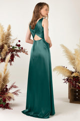 Sheath Sweep Luxe Satin Bridesmaid Dress Formal Dresses CB0502 - COCOMELODY