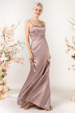 Sheath Luxe Satin Bridesmaid Dress Formal Dresses CB0507 - COCOMELODY