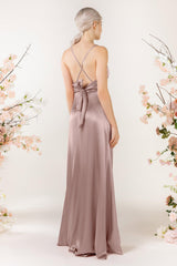 Sheath Luxe Satin Bridesmaid Dress Formal Dresses CB0507 - COCOMELODY