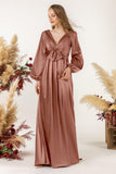 A-Line Sweep Luxe Satin Bridesmaid Dress Formal Dresses CB0508 - COCOMELODY
