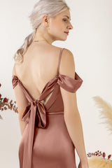 Trumpet Luxe Satin Bridesmaid Dress Formal Dresses CB0509 - COCOMELODY