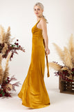 Sheath Sweep-Brush Train Velvet Bridesmaid Dress CB0518 - COCOMELODY