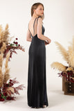 Sheath-Column Floor Length Velvet Bridesmaid Dress Formal Dresses CB0532 - COCOMELODY
